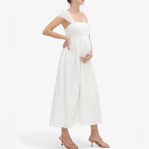 Hatch maternity white eyelet dress